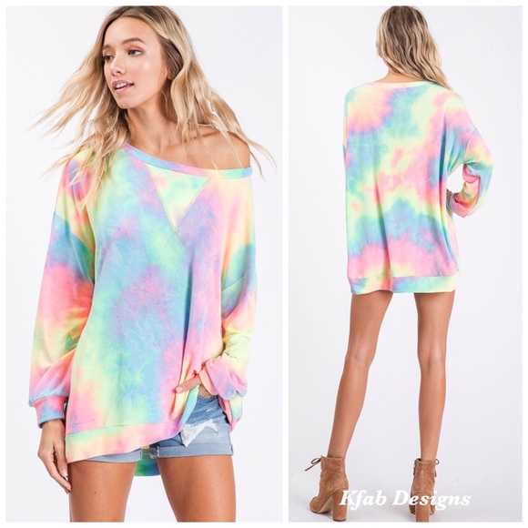 💗LAST Tie Dye French Terry Front Stitch Pullover! - Picture 8 of 10